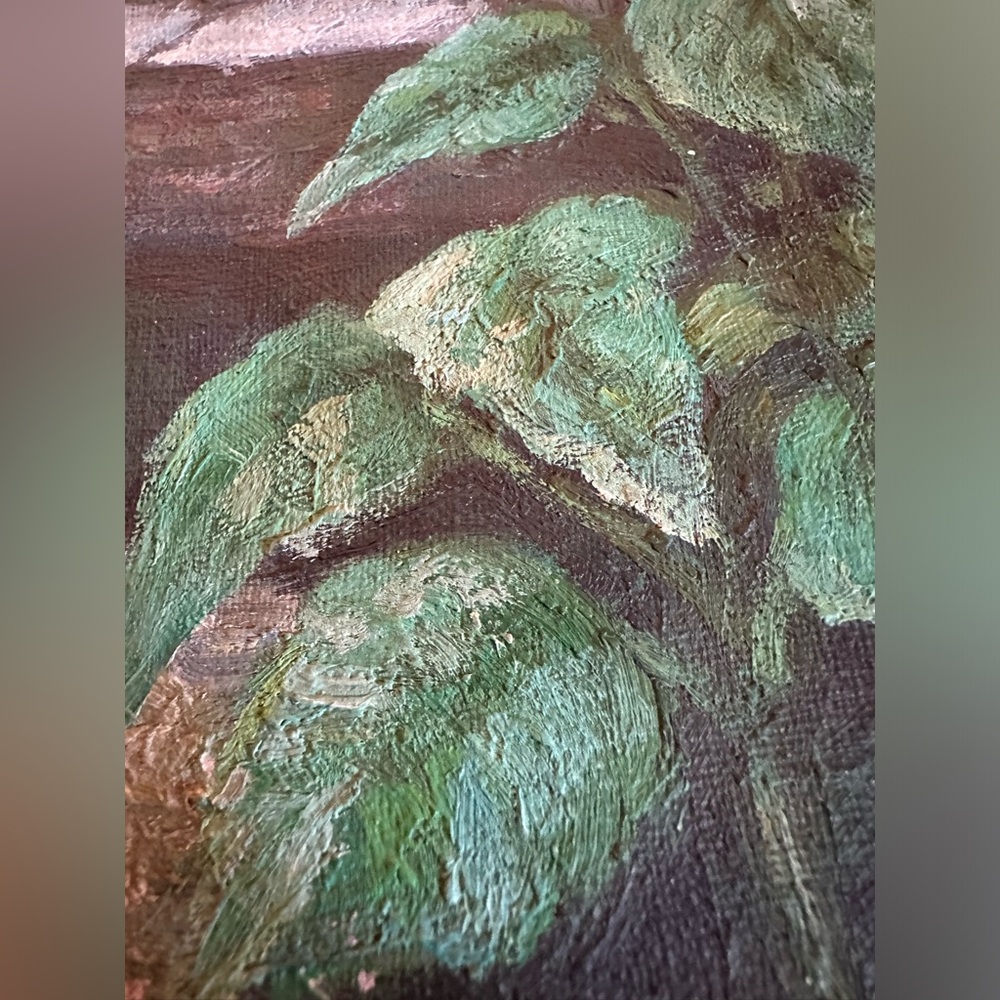 PAINTING 12 x 10 Scenic Canvas Art Signed ⚠️ Poor Condition read👇 - Picture 3 of 6